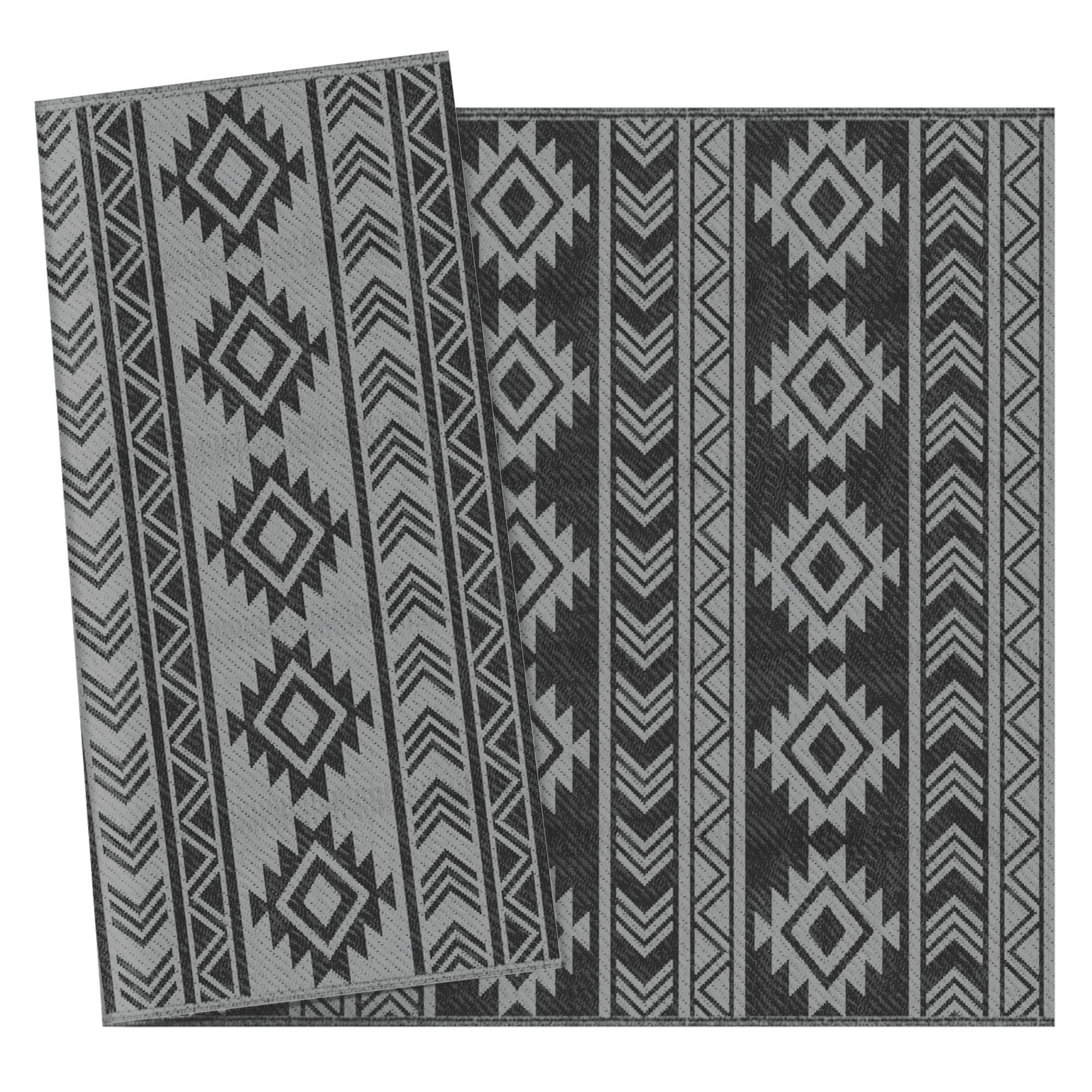 Tapis extérieur réversible Polypropylène Balcon terrasse Décoration 182x274cm Noir - ComfortXL Outdoor Living - Image 10