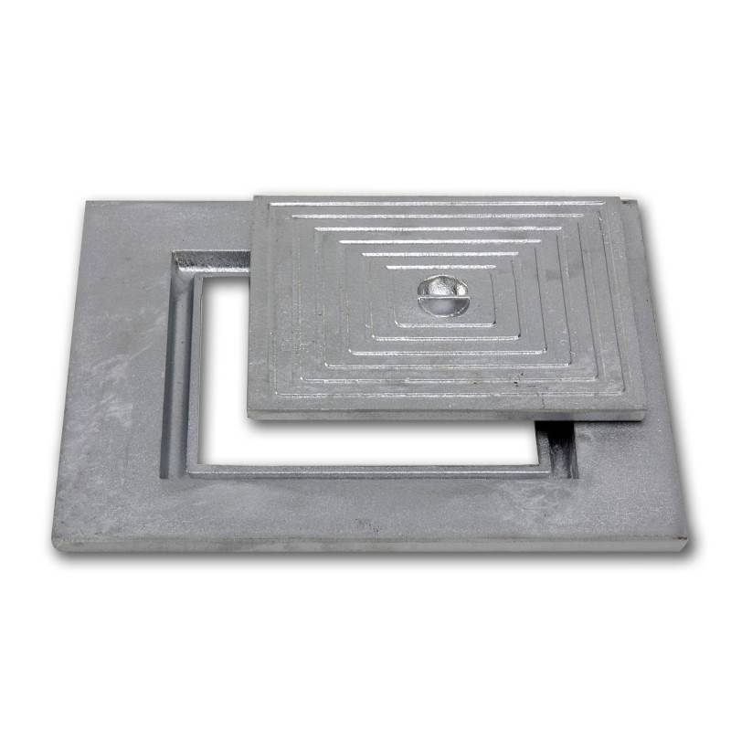 Couvercle d'inspection à fond simple en aluminium coulé - LINE ECO -   30 x 30 cm