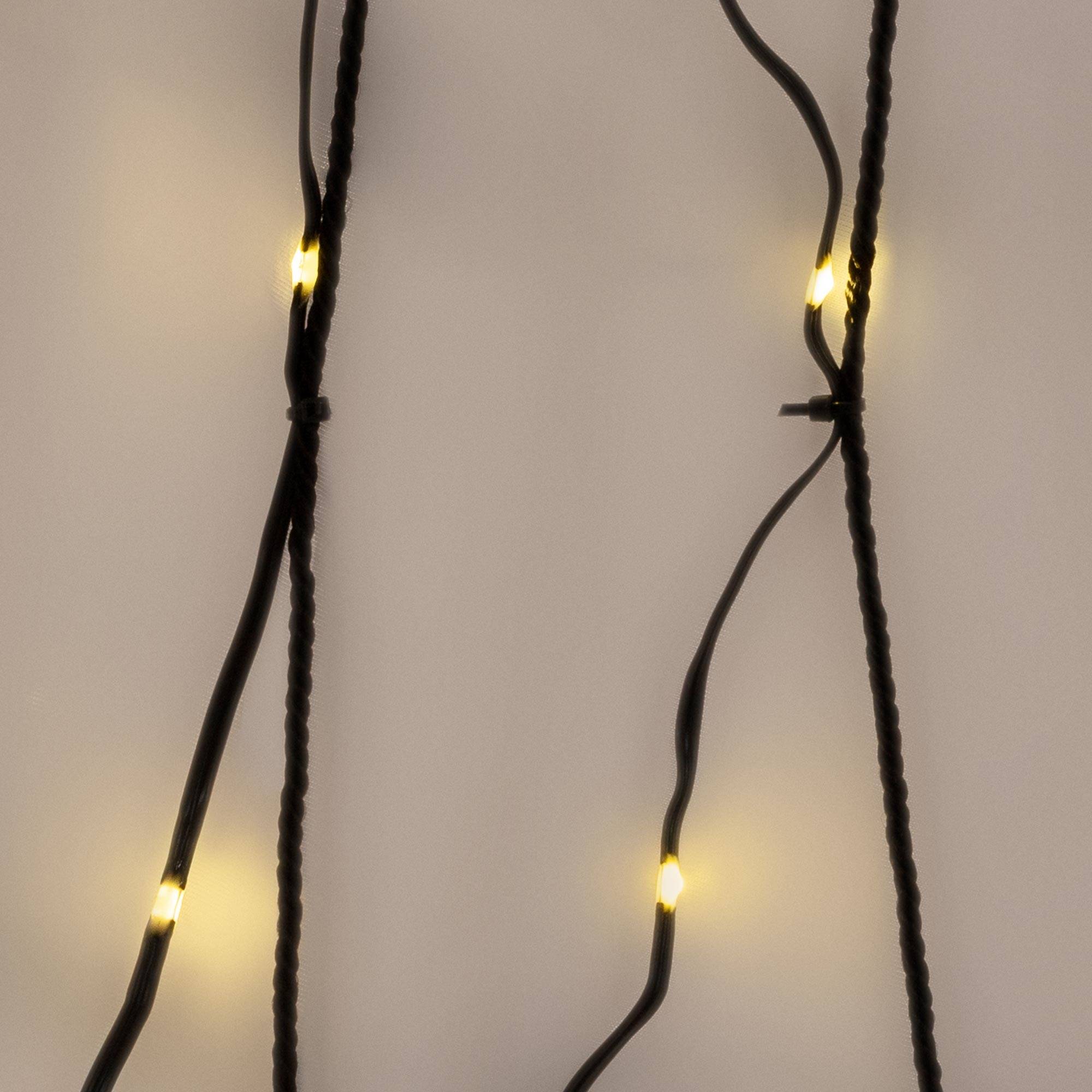 Ecd-Germany - Guirlande lumineuse LED pour mât forme sapin de Noël lumineux, 8 m, 1440 LEDs lumière blanc chaud, minuterie, 8 modes, avec télécommande, d'extérieur - Image 6
