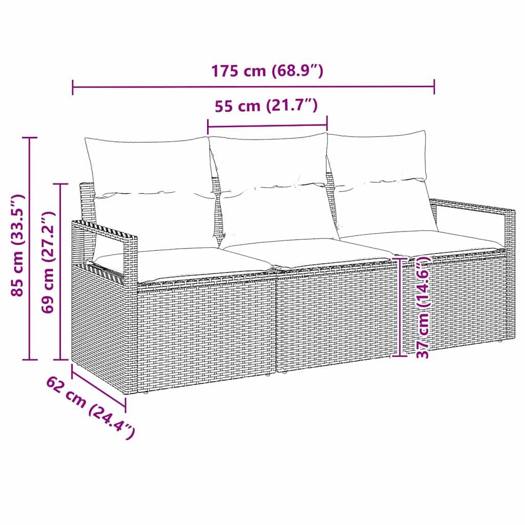 Vidaxl - Ensemble de Canapés 3 pcs-Salons de jardin Beige polyrotin 403720 - Image 7