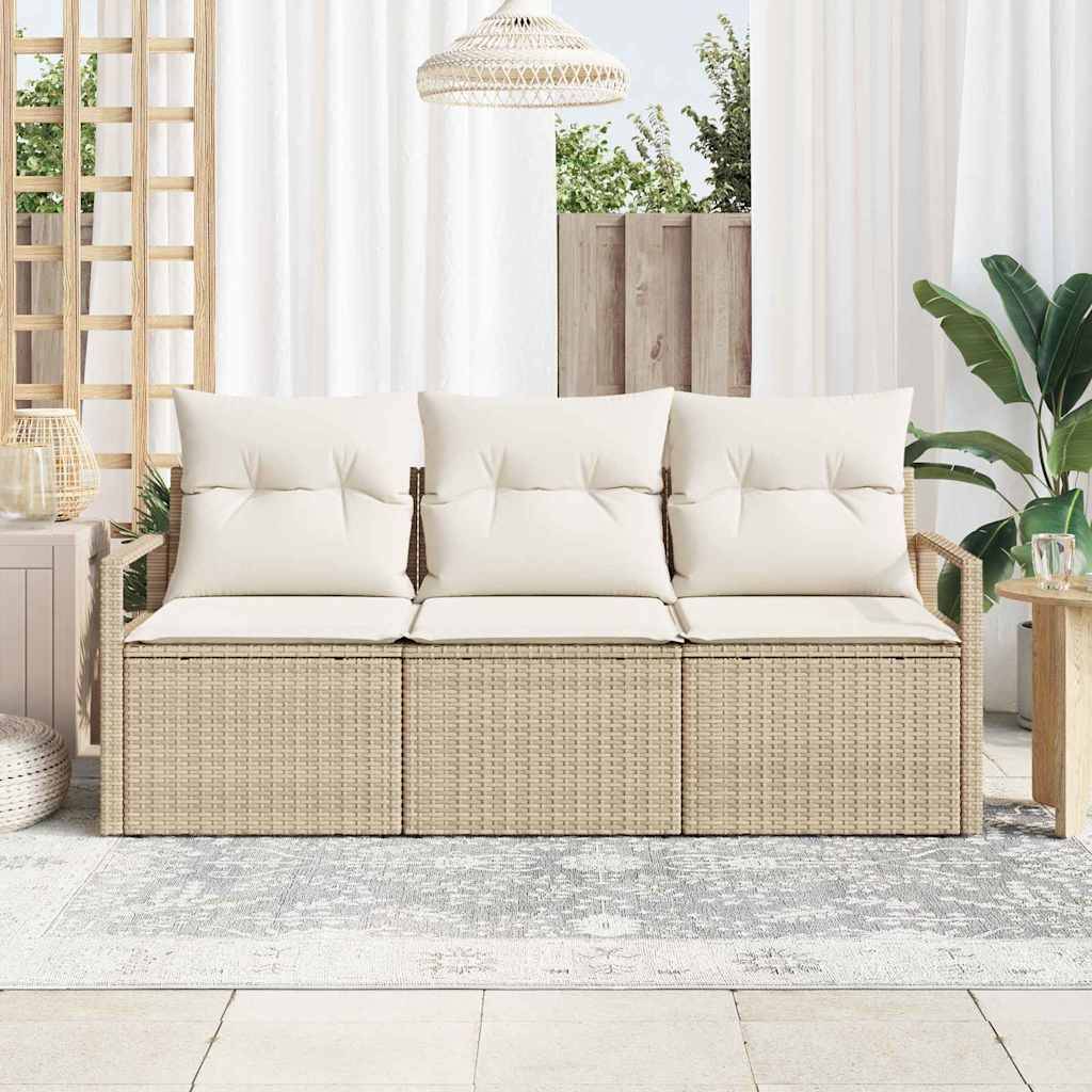 Vidaxl - Ensemble de Canapés 3 pcs-Salons de jardin Beige polyrotin 403720 - Image 3