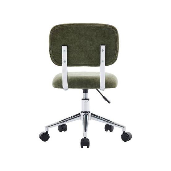 sweeek - Chaise de bureau enfant à roulettes ajustable tissu chenille kaki - Amory Kid | sweeek - Image 3