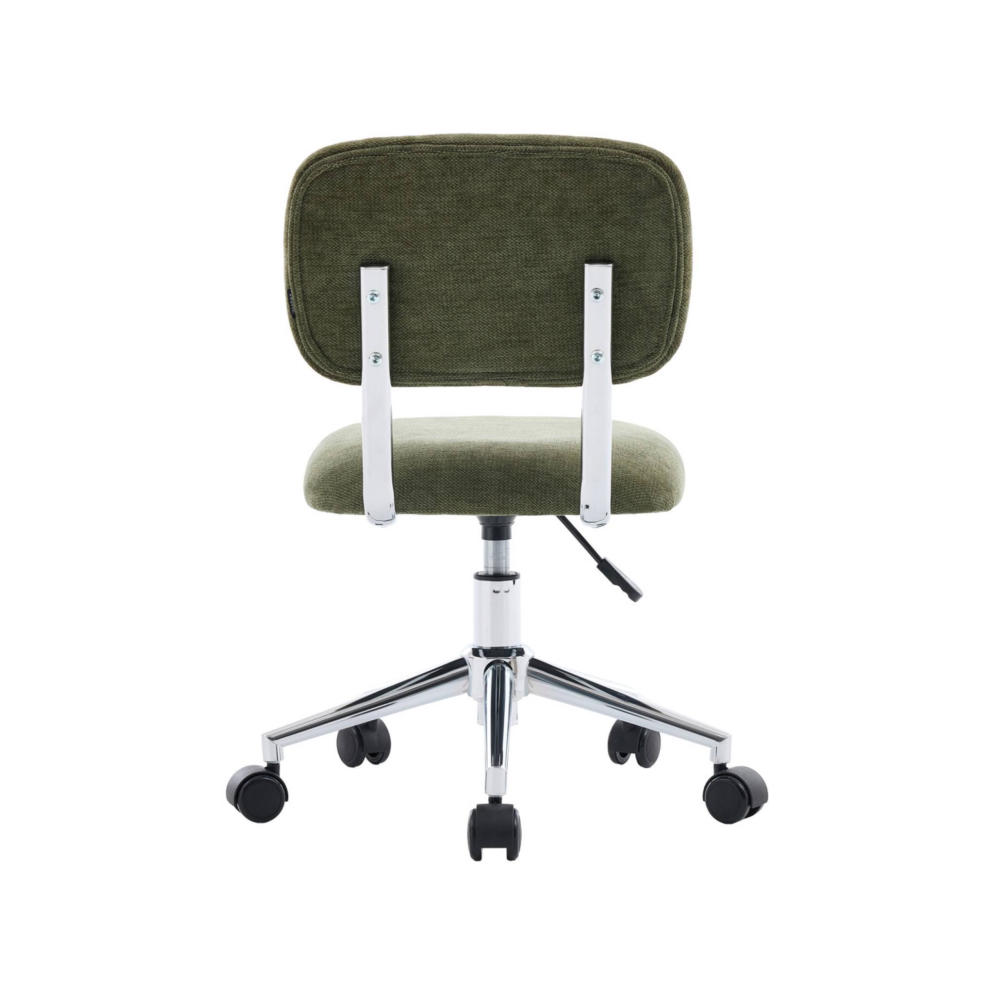 sweeek - Chaise de bureau enfant à roulettes ajustable tissu chenille kaki - Amory Kid | sweeek - Image 3