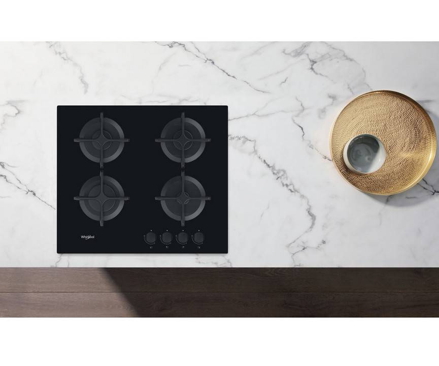 Table de cuisson gaz 60cm 4 feux noir GOB616NB Whirlpool - Image 3
