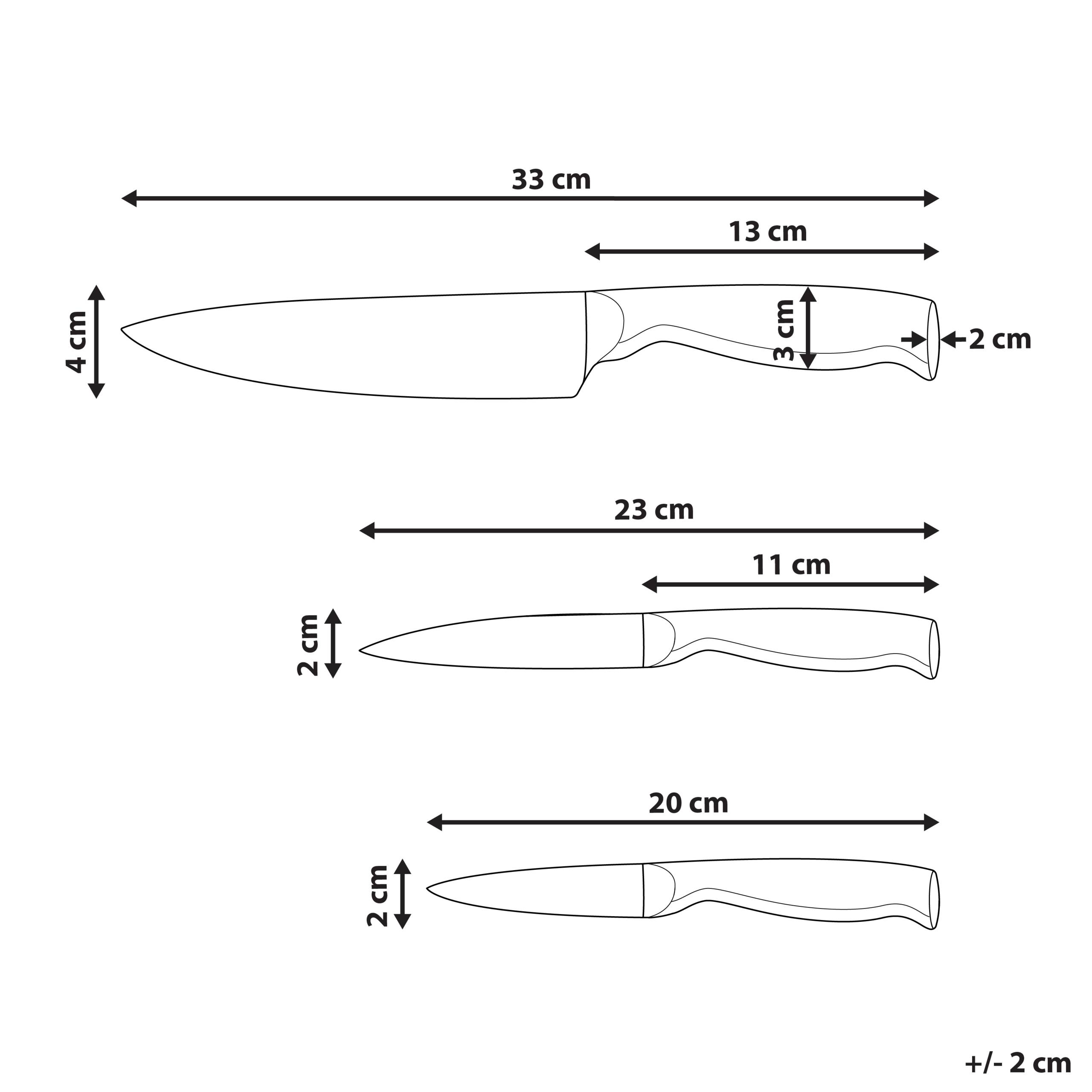 Beliani - Ensemble de couteaux de cuisine Acier inox Argenté MASHIKO - 33x4x2- Beliani - Image 3
