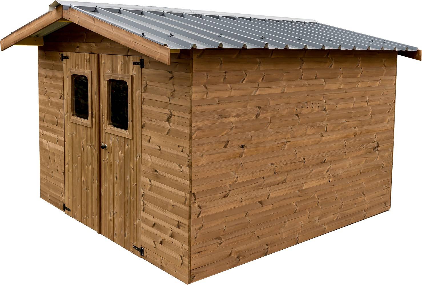Habrita - Abri THERMABRI madriers - 12,31 m² sans plancher - toit double pente bac acier Habrita - Imagen 1