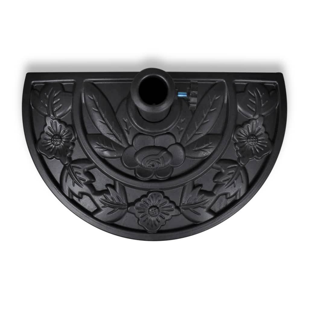 ComfortXL - Pied de Parasol Demi-Rond en Résine 9 kg Base Stable pour Balcon et Terrasse Noir – ComfortXL Outdoor Living - Image 3