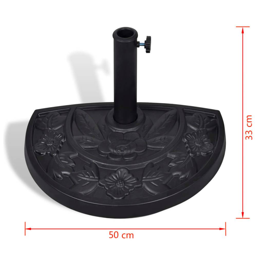 ComfortXL - Pied de Parasol Demi-Rond en Résine 9 kg Base Stable pour Balcon et Terrasse Noir – ComfortXL Outdoor Living - Image 7