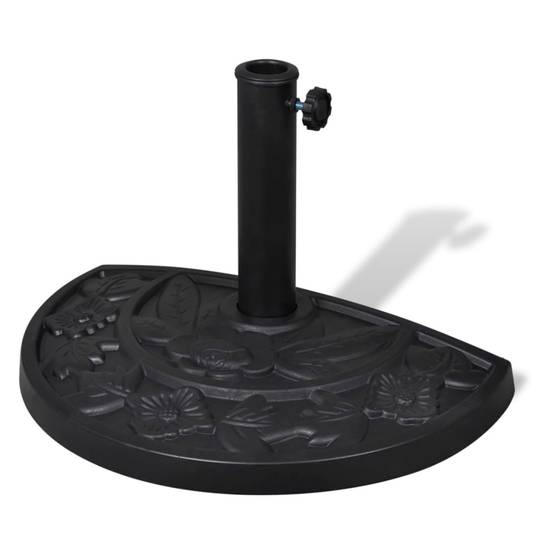 ComfortXL - Pied de Parasol Demi-Rond en Résine 9 kg Base Stable pour Balcon et Terrasse Noir – ComfortXL Outdoor Living - Image 6