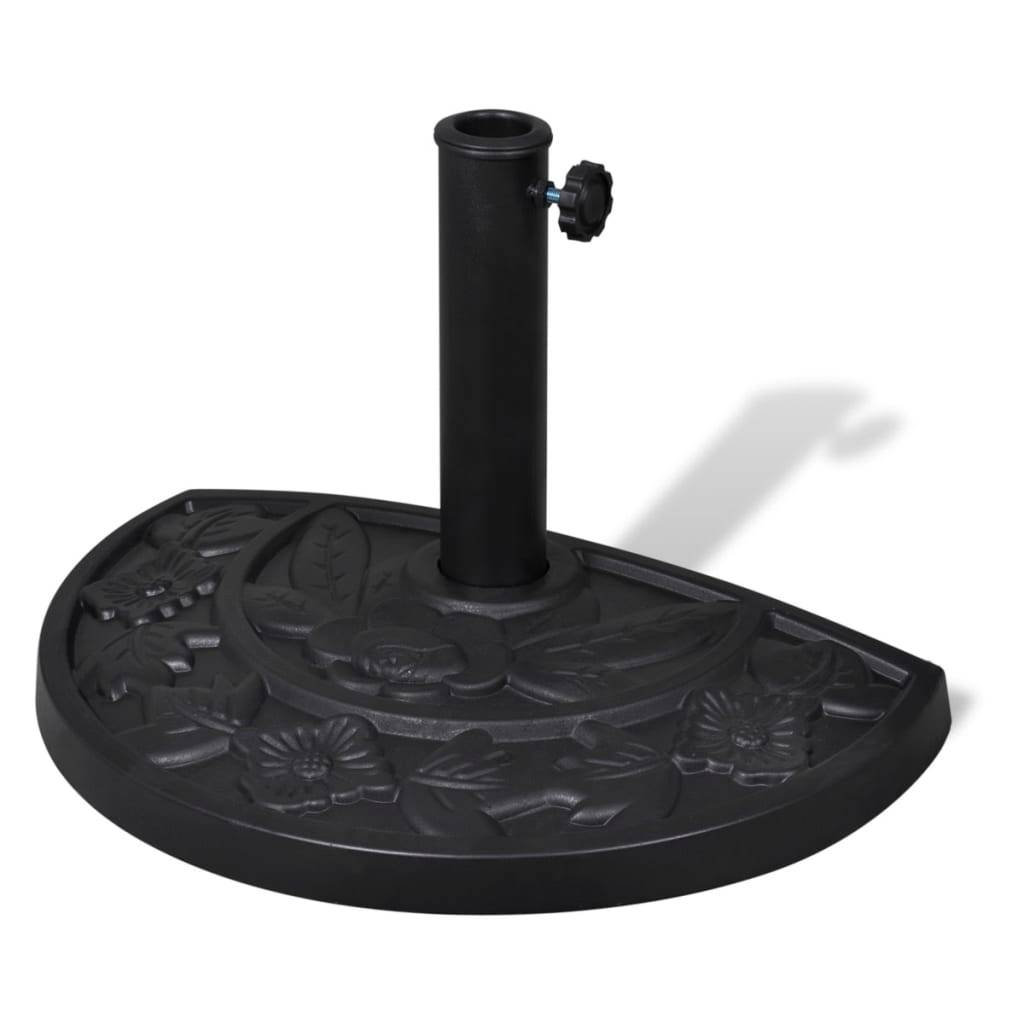 ComfortXL - Pied de Parasol Demi-Rond en Résine 9 kg Base Stable pour Balcon et Terrasse Noir – ComfortXL Outdoor Living - Image 6