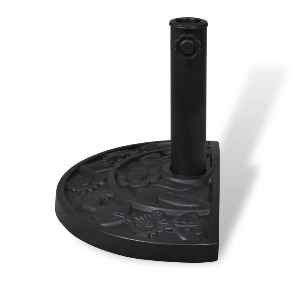 ComfortXL - Pied de Parasol Demi-Rond en Résine 9 kg Base Stable pour Balcon et Terrasse Noir – ComfortXL Outdoor Living - Image 5