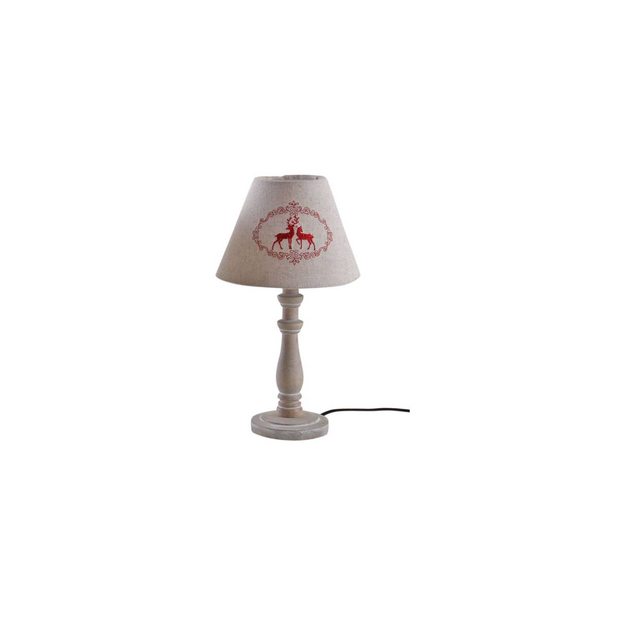 Aubry Gaspard - Lampe en bois et brodés de cerfs - Imagen 1