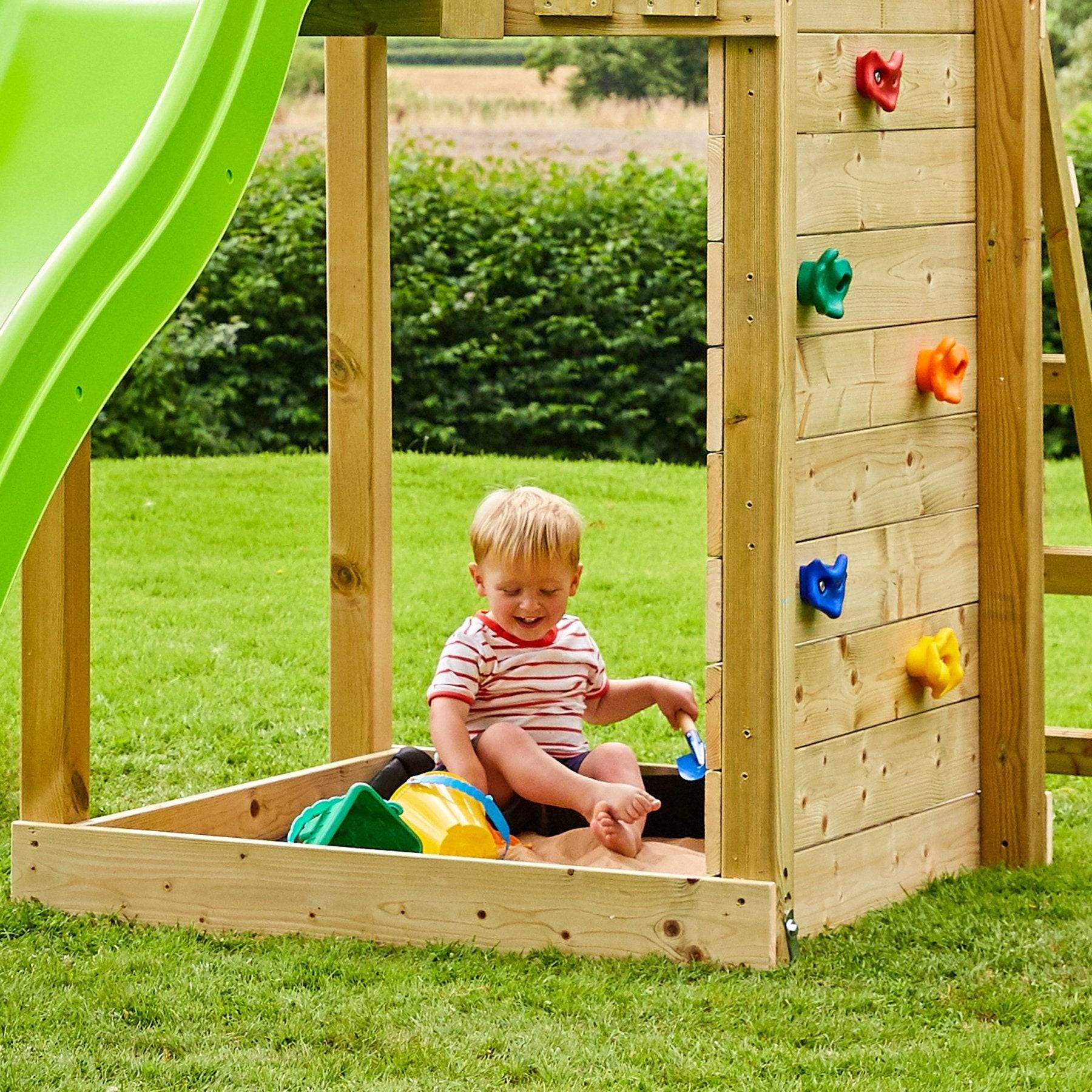 Tp Toys - AIre de jeux pont de singe, 2 balançoires et toboggan - bois FSC® - TAMARIN SKYWOOD - Imagen 7