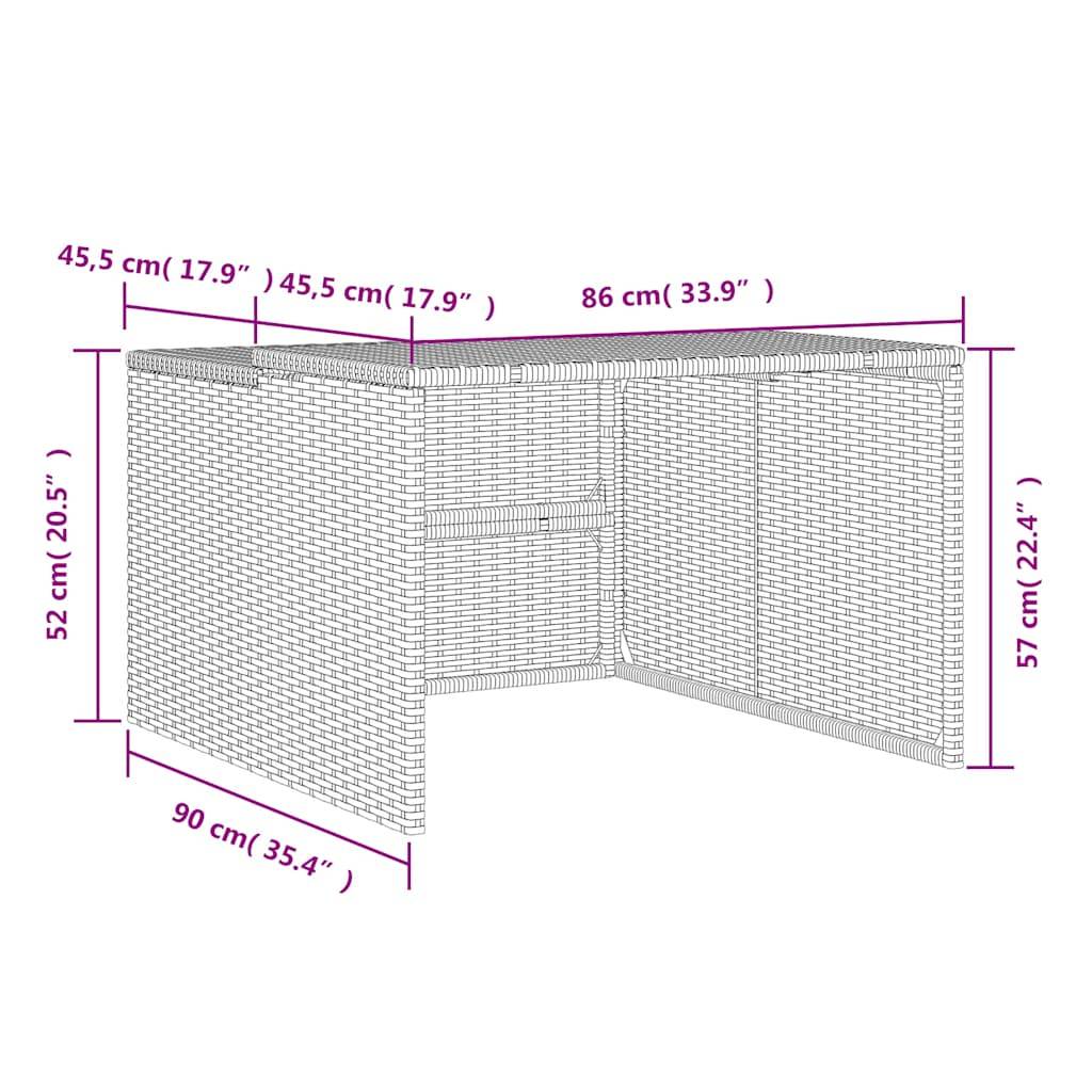 PANGIVO - Garage pour robot tondeuse résine tressée noir 86 x 90 x 57 cm - PANGIVO - Image 10