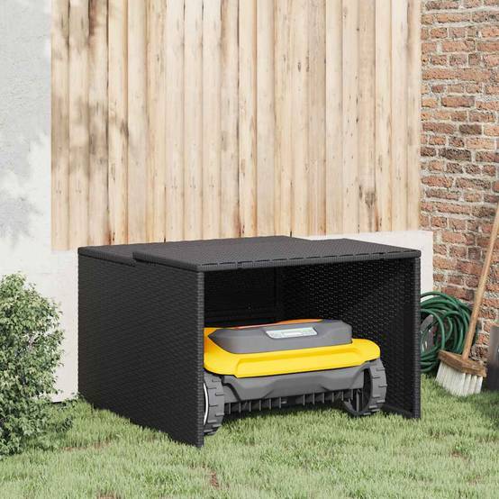 PANGIVO - Garage pour robot tondeuse résine tressée noir 86 x 90 x 57 cm - PANGIVO - Image 1