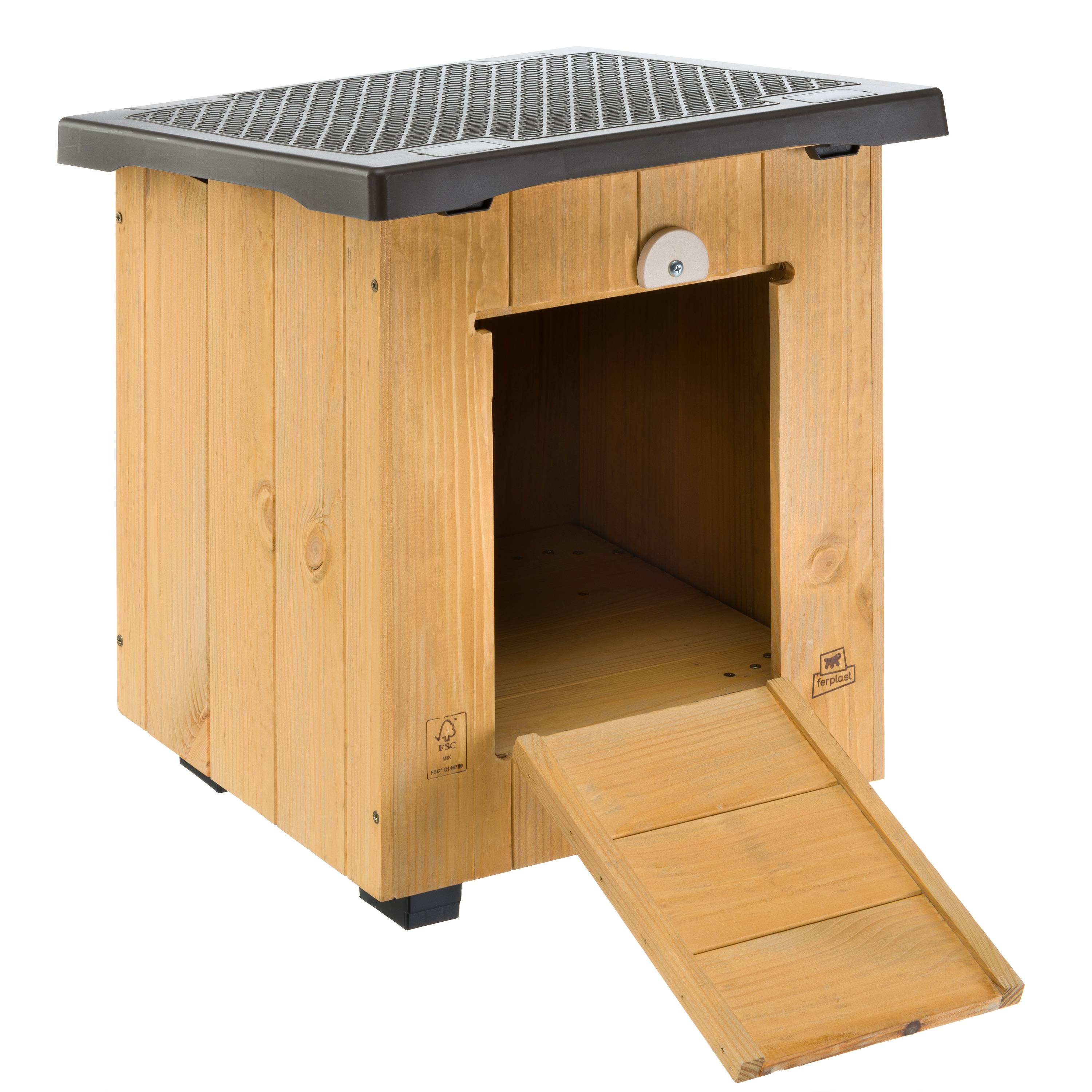 Ferplast - BAITA 40 Ferplast niche en bois FSC maison exterieur petits chiens lapins ecologique - Image 1