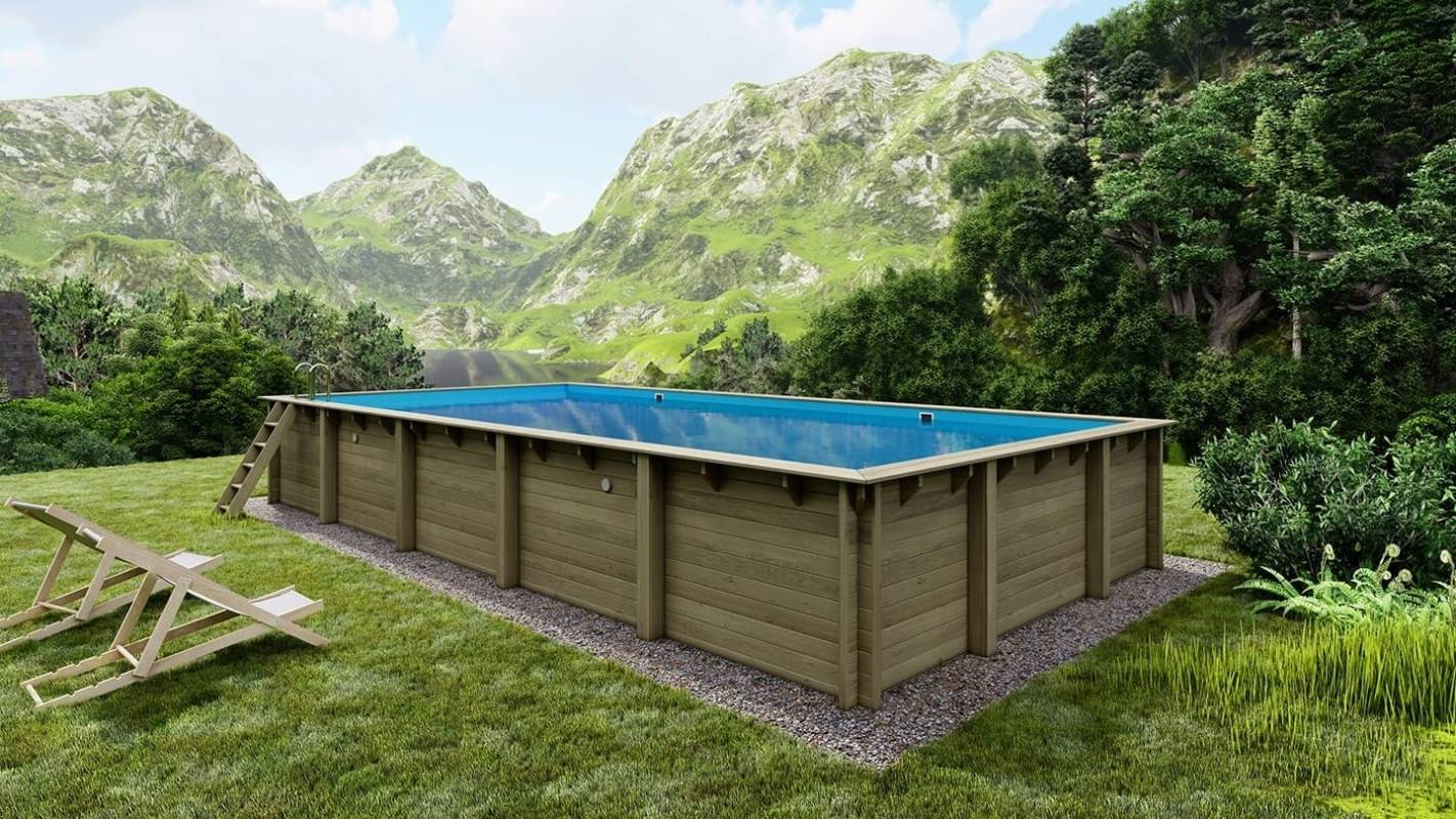 Altanka - Piscine en bois 10,20x5,20 - H.1,44 m - avec filtration - BAS761OSPI - Imagen 1
