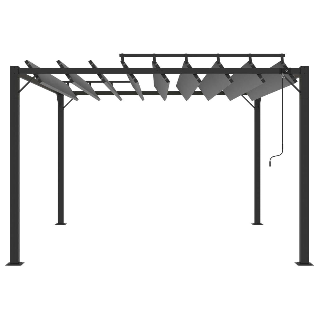 ComfortXL - Tonnelle pergola aluminium toit persienne réglable manivelle 3x3m anthracite - ComfortXL Outdoor Living - Image 3