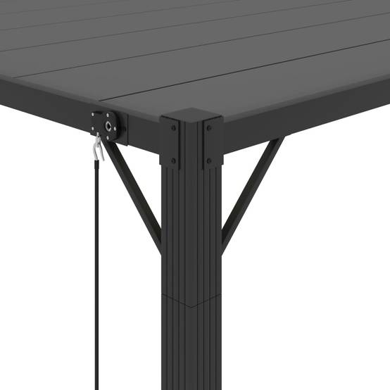 ComfortXL - Tonnelle pergola aluminium toit persienne réglable manivelle 3x3m anthracite - ComfortXL Outdoor Living - Image 7