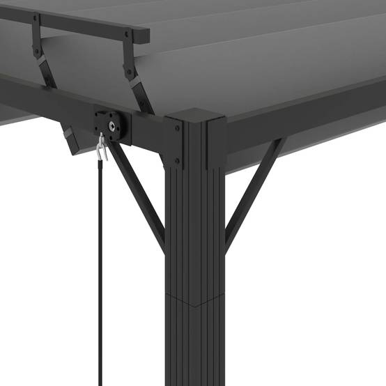 ComfortXL - Tonnelle pergola aluminium toit persienne réglable manivelle 3x3m anthracite - ComfortXL Outdoor Living - Image 6