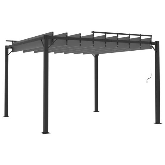 ComfortXL - Tonnelle pergola aluminium toit persienne réglable manivelle 3x3m anthracite - ComfortXL Outdoor Living - Image 5