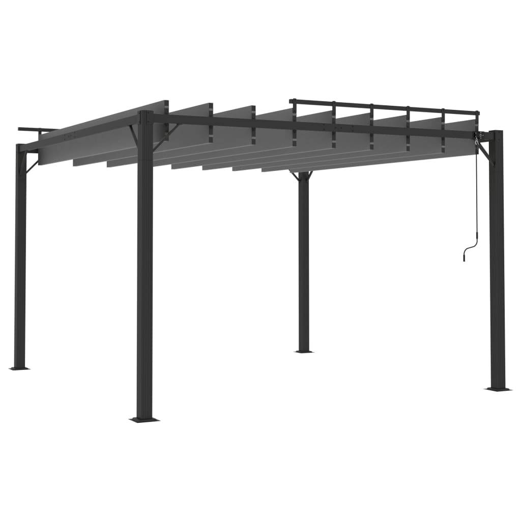 ComfortXL - Tonnelle pergola aluminium toit persienne réglable manivelle 3x3m anthracite - ComfortXL Outdoor Living - Image 5