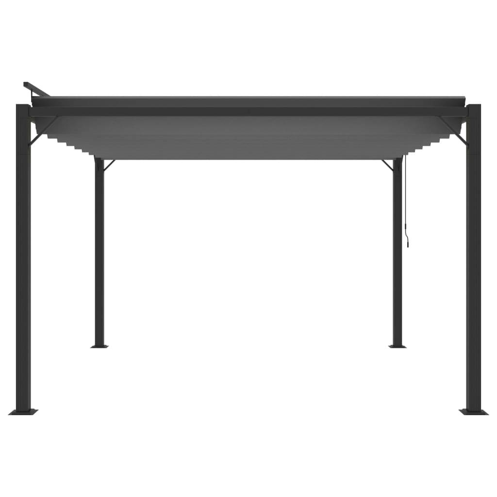 ComfortXL - Tonnelle pergola aluminium toit persienne réglable manivelle 3x3m anthracite - ComfortXL Outdoor Living - Image 4