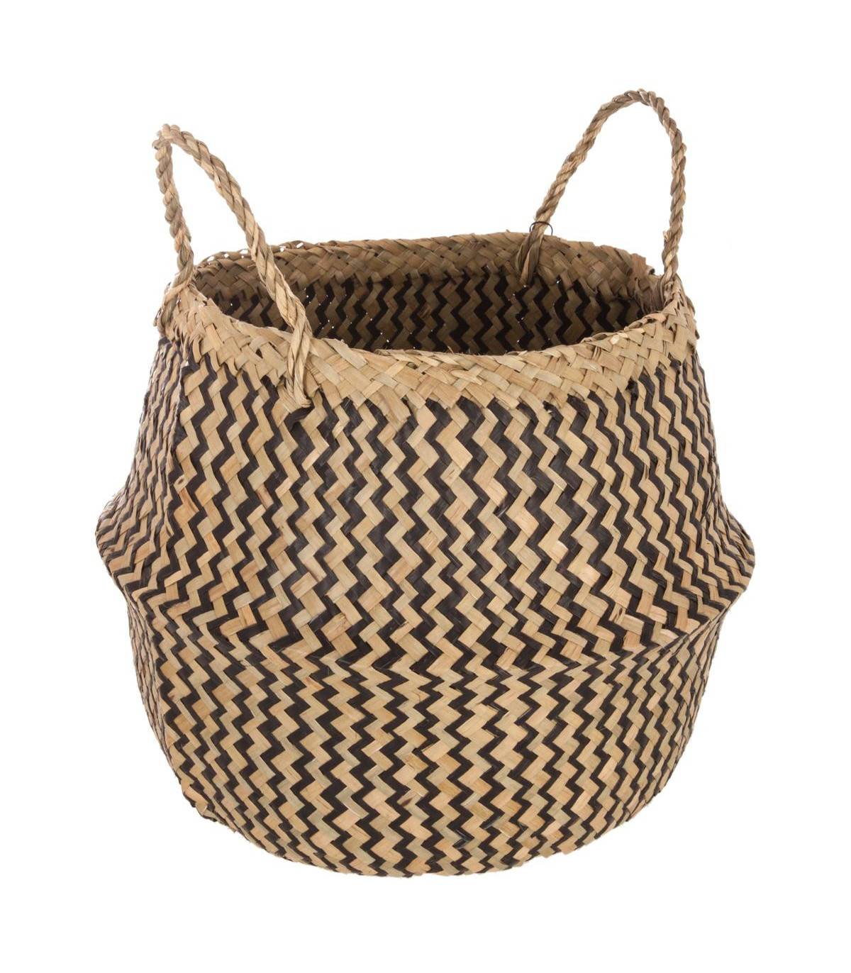 Panier de rangement pliable en Osier naturel et noir - Imagen 1