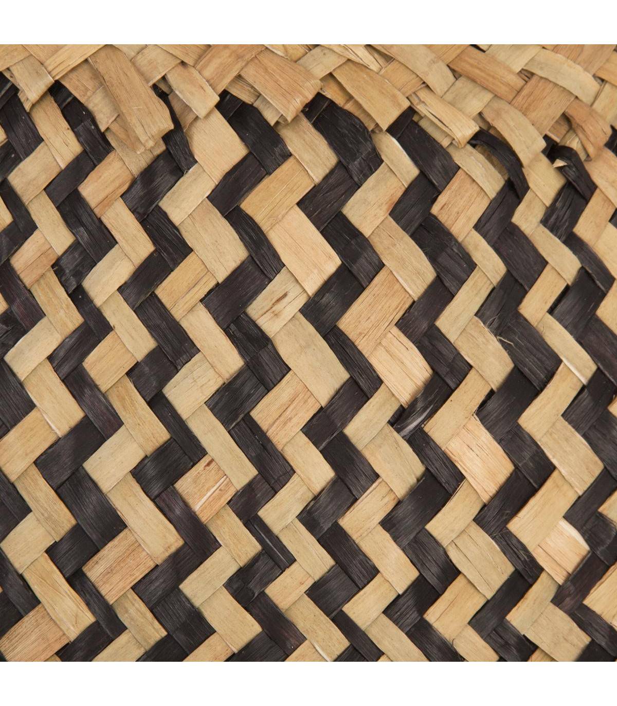 Panier de rangement pliable en Osier naturel et noir - Imagen 2