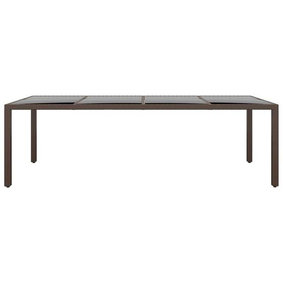 Table de jardin marron résine tressée et verre trempé 250 x 100 x 75 cm - PANGIVO - Image 2