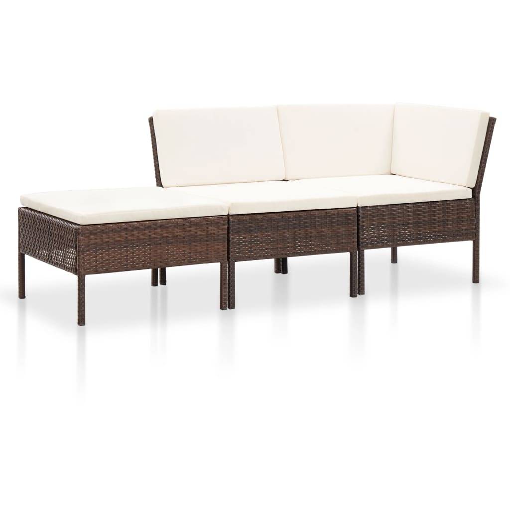 Helloshop26 - Salon de jardin meuble d'extérieur ensemble de mobilier 8 pièces avec coussins résine tressée marron - Imagen 3