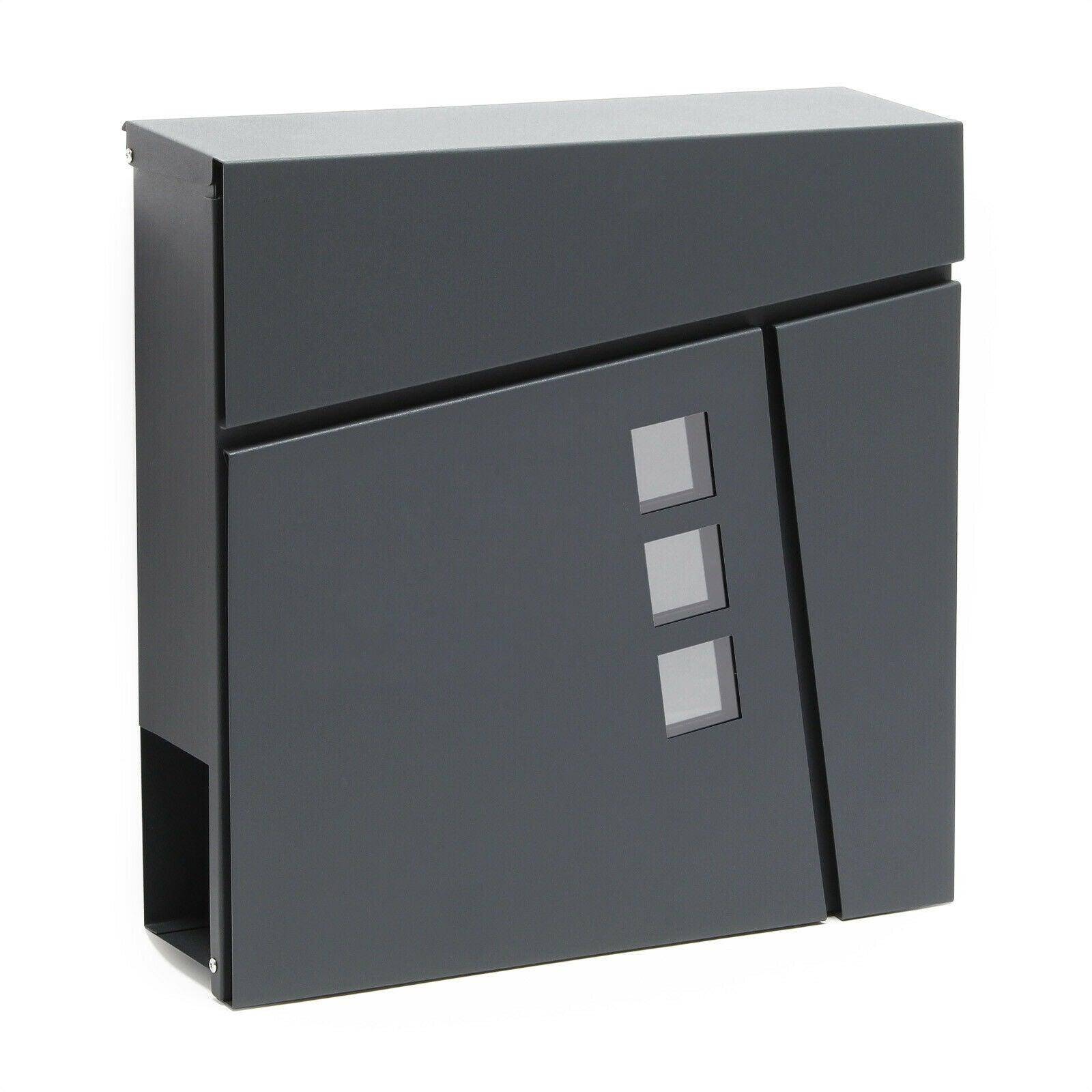 Helloshop26 - Boite aux lettres design compartiment journal magazine acier galvanisé anthracite - Imagen 1