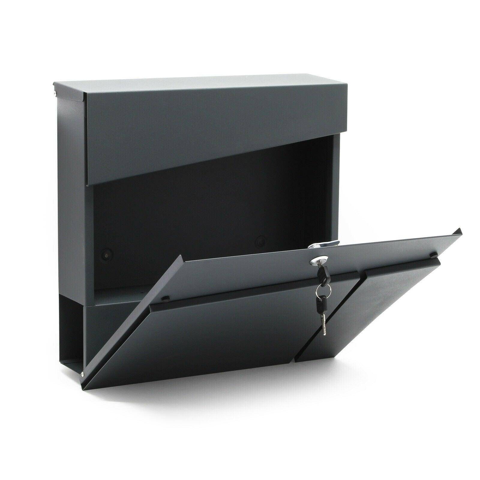 Helloshop26 - Boite aux lettres design compartiment journal magazine acier galvanisé anthracite - Imagen 3