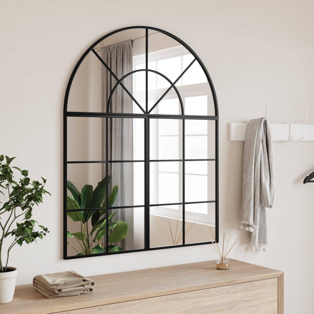 Maison Chic - Miroir mural - Miroir décoratif noir 80x100 cm arche fer - Image 2