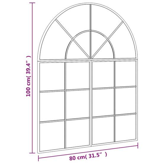 Maison Chic - Miroir mural - Miroir décoratif noir 80x100 cm arche fer - Image 7