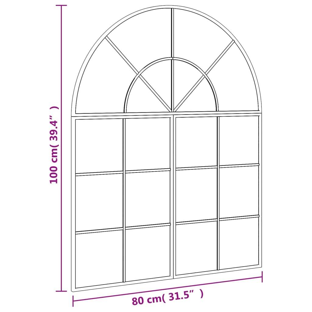 Maison Chic - Miroir mural - Miroir décoratif noir 80x100 cm arche fer - Image 7