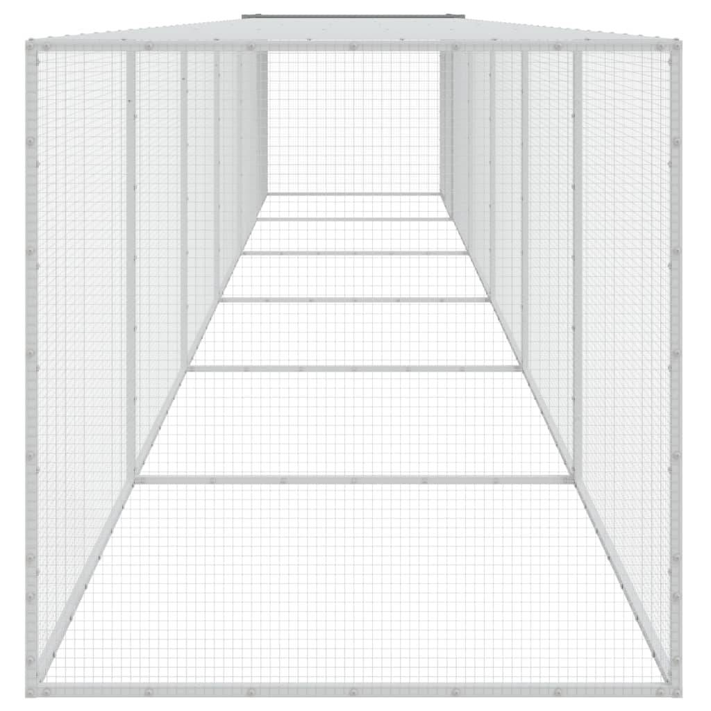 Vidaxl - Poulailler avec toit gris clair 603x98x90 cm acier galvanisé vidaXL 3189046 - Image 5