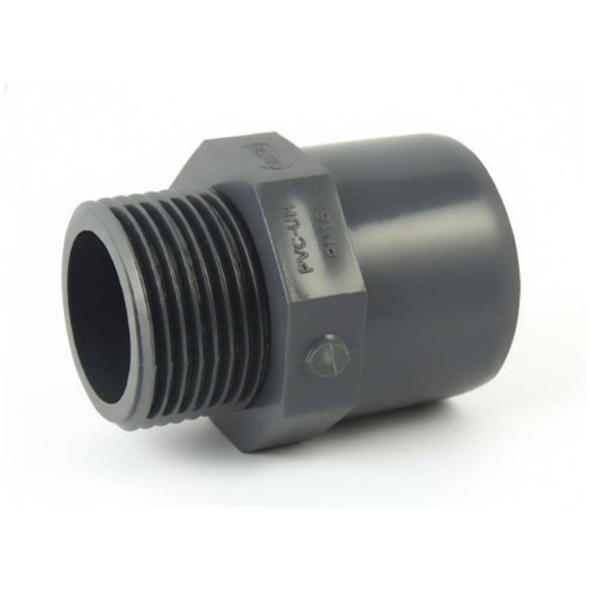 Codital - Adaptateur male / femelle ou male / male en PVC mixte à visser et à coller - Ø A: 50mm | Ø B: 63mm | Ø C : 1''1/4 - Imagen 1