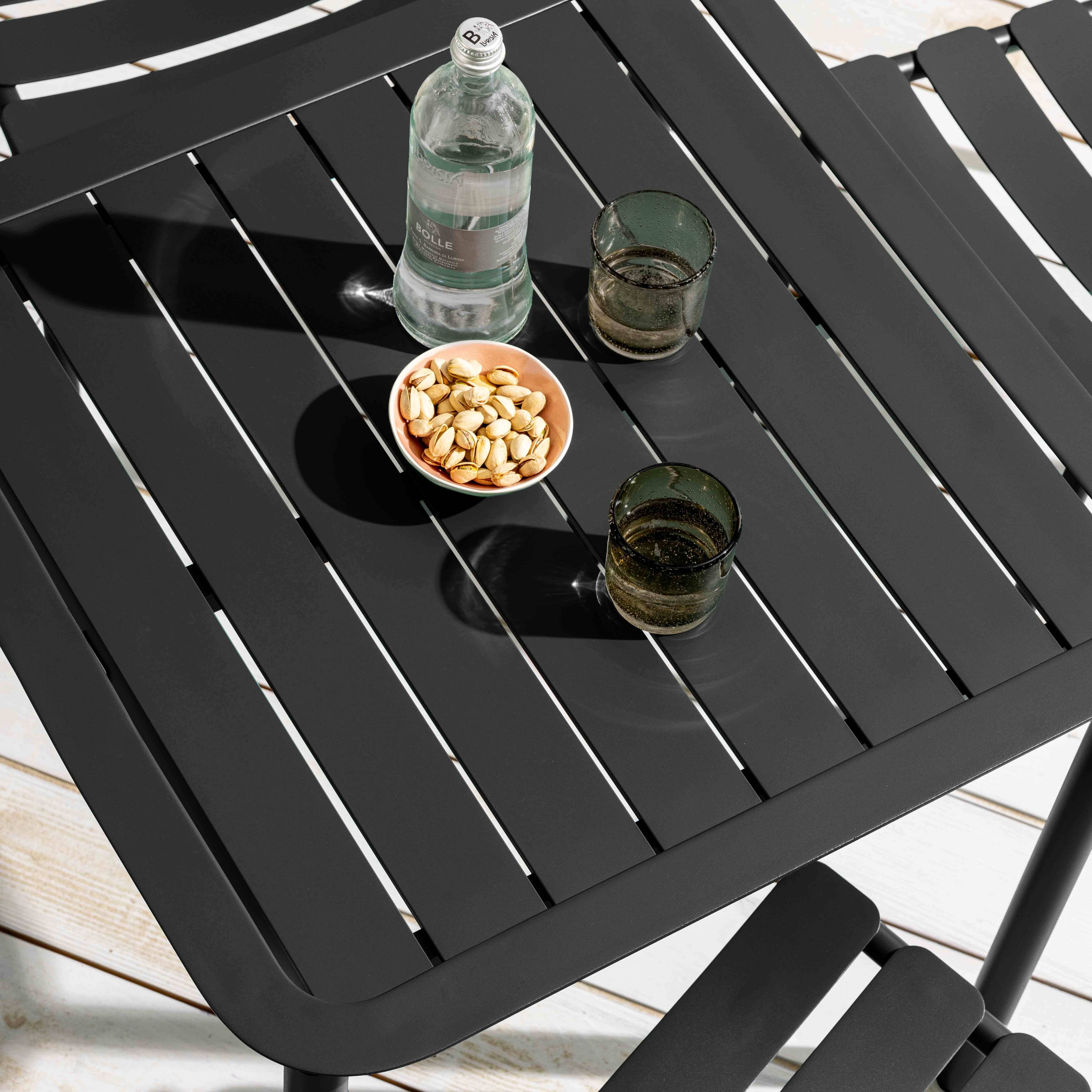 Oviala - Ensemble table de terrasse 70cm et 4 chaises noir Almada - Oviala - Image 4