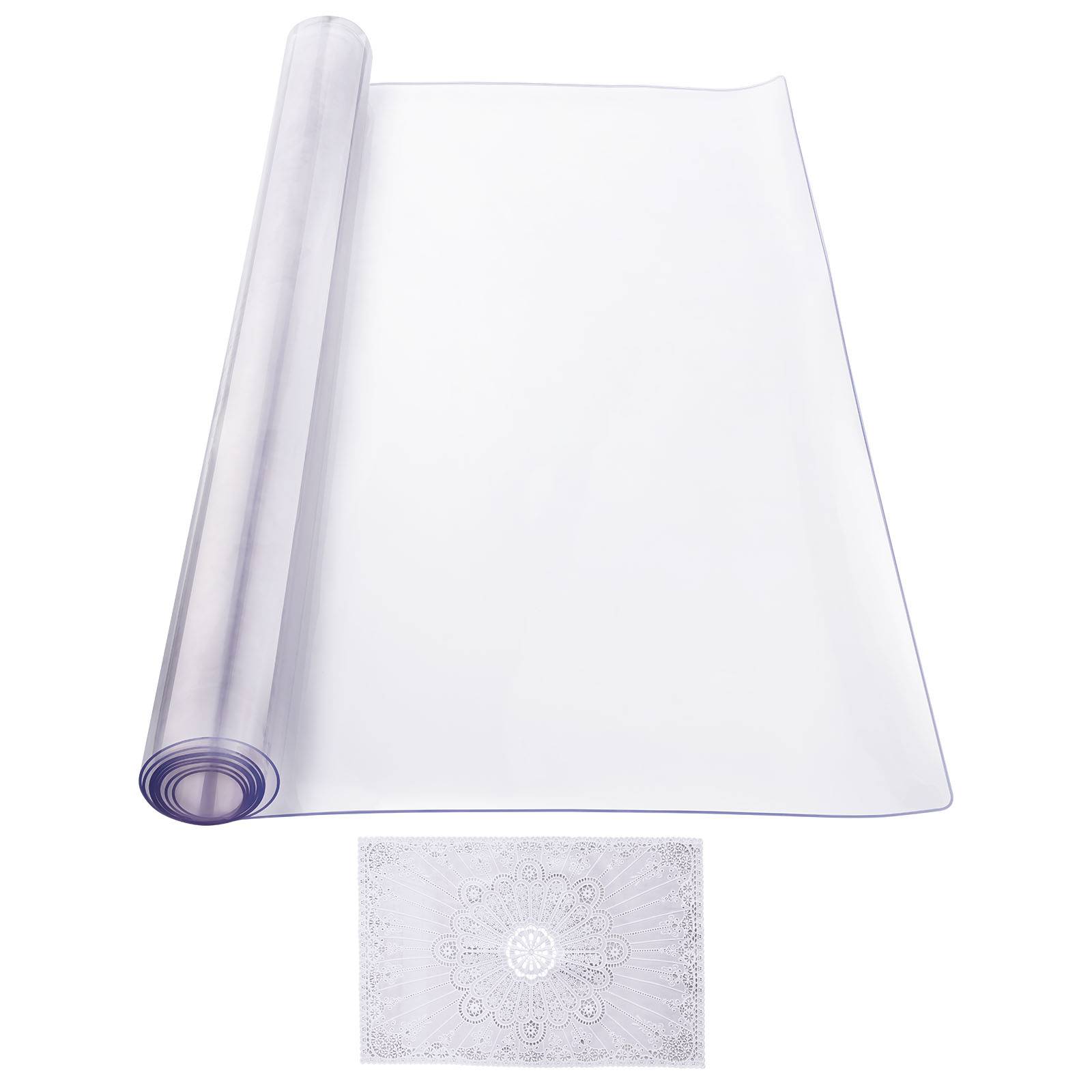 VEVOR Protection table PVC transparent, 40x80", 2.0mm, rectangulaire, résistant eau, bureau. - Image 9