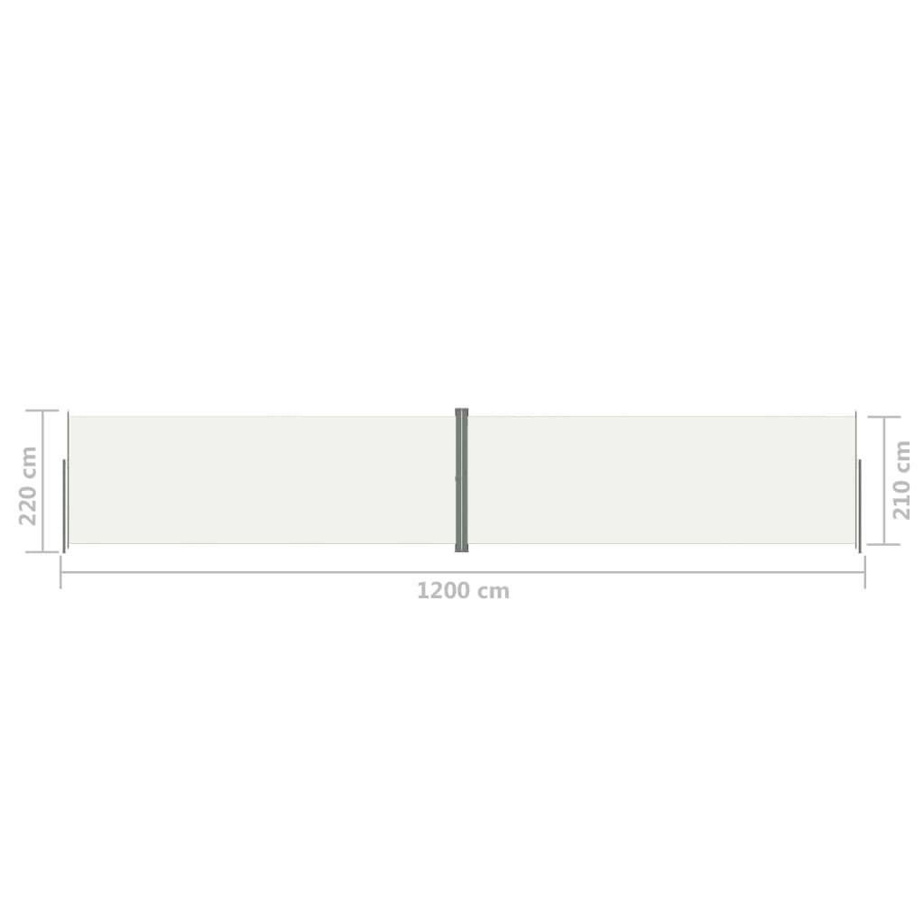 Helloshop26 - Auvent paravent store brise-vue latéral rétractable de patio jardin terrasse balcon protection visuelle écran 220 x 1200 cm crème - Imagen 6