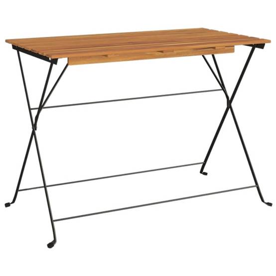 Helloshop26 - Ensemble de bistro jardin meuble extérieur terrasse pliable 7 pièces bois d'acacia solide et acier - Imagen 5