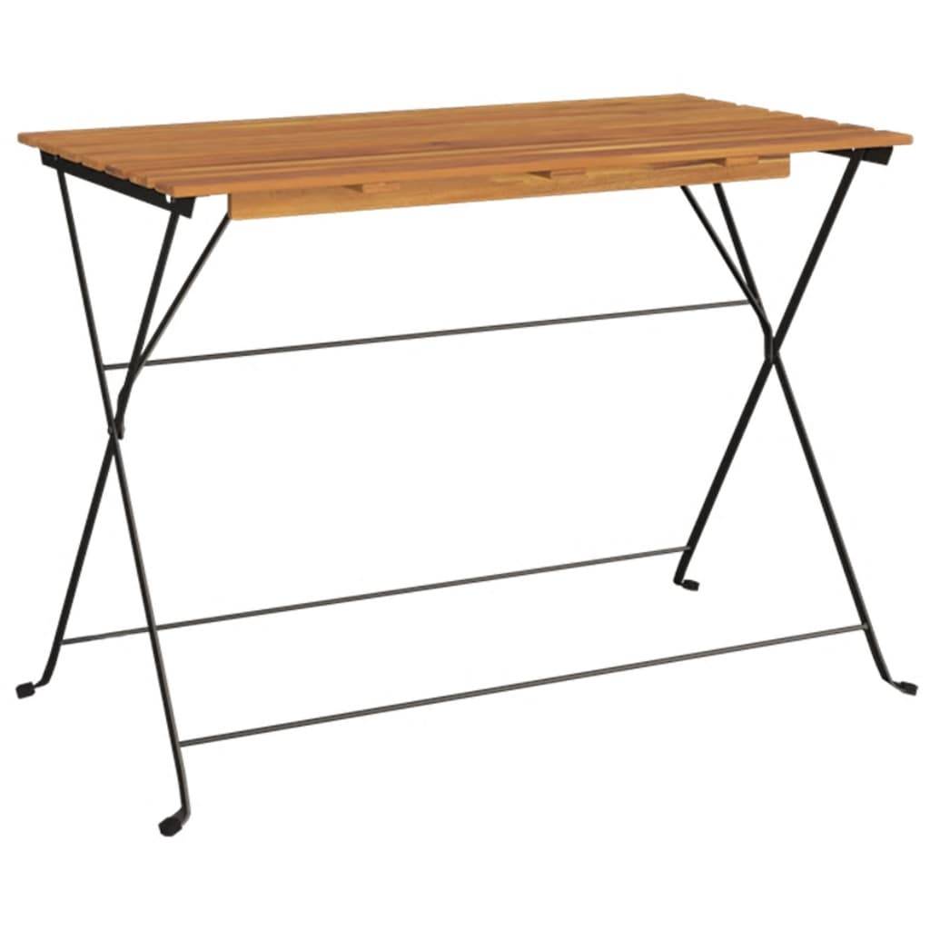 Helloshop26 - Ensemble de bistro jardin meuble extérieur terrasse pliable 7 pièces bois d'acacia solide et acier - Imagen 5