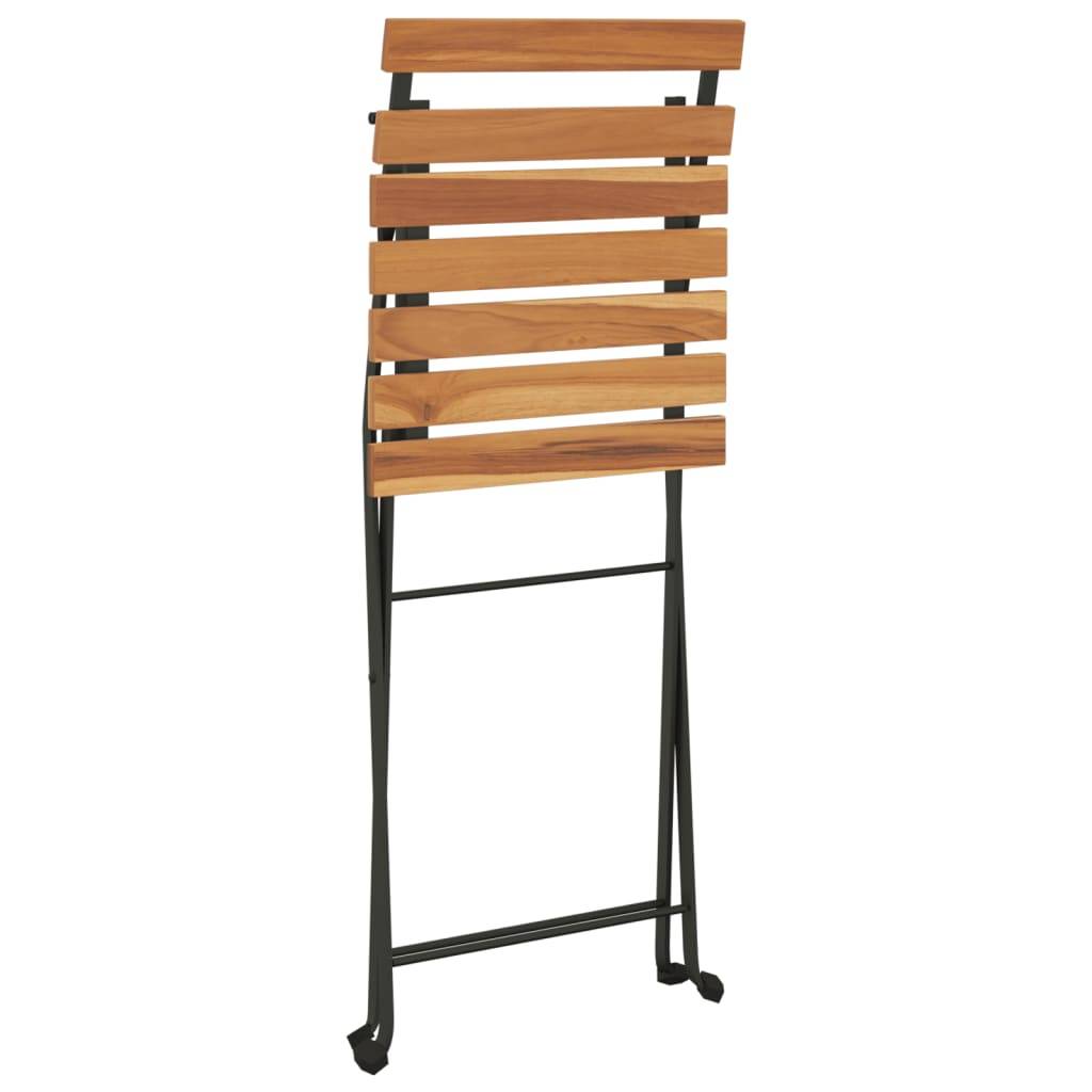 Helloshop26 - Ensemble de bistro jardin meuble extérieur terrasse pliable 7 pièces bois d'acacia solide et acier - Imagen 4
