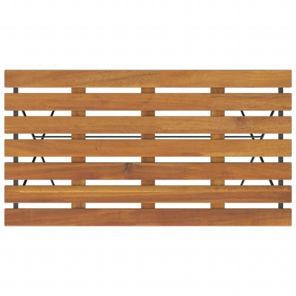 Helloshop26 - Ensemble de bistro jardin meuble extérieur terrasse pliable 7 pièces bois d'acacia solide et acier - Imagen 7