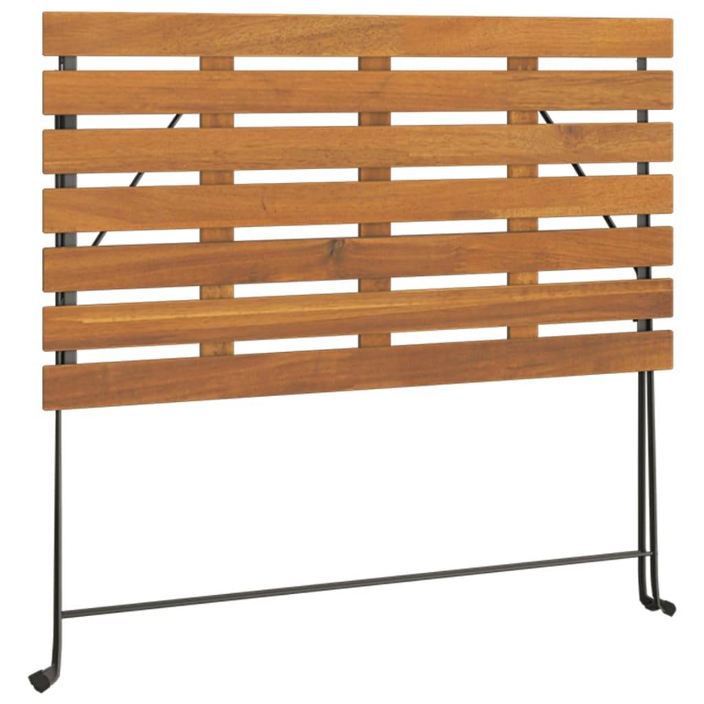 Helloshop26 - Ensemble de bistro jardin meuble extérieur terrasse pliable 7 pièces bois d'acacia solide et acier - Imagen 6