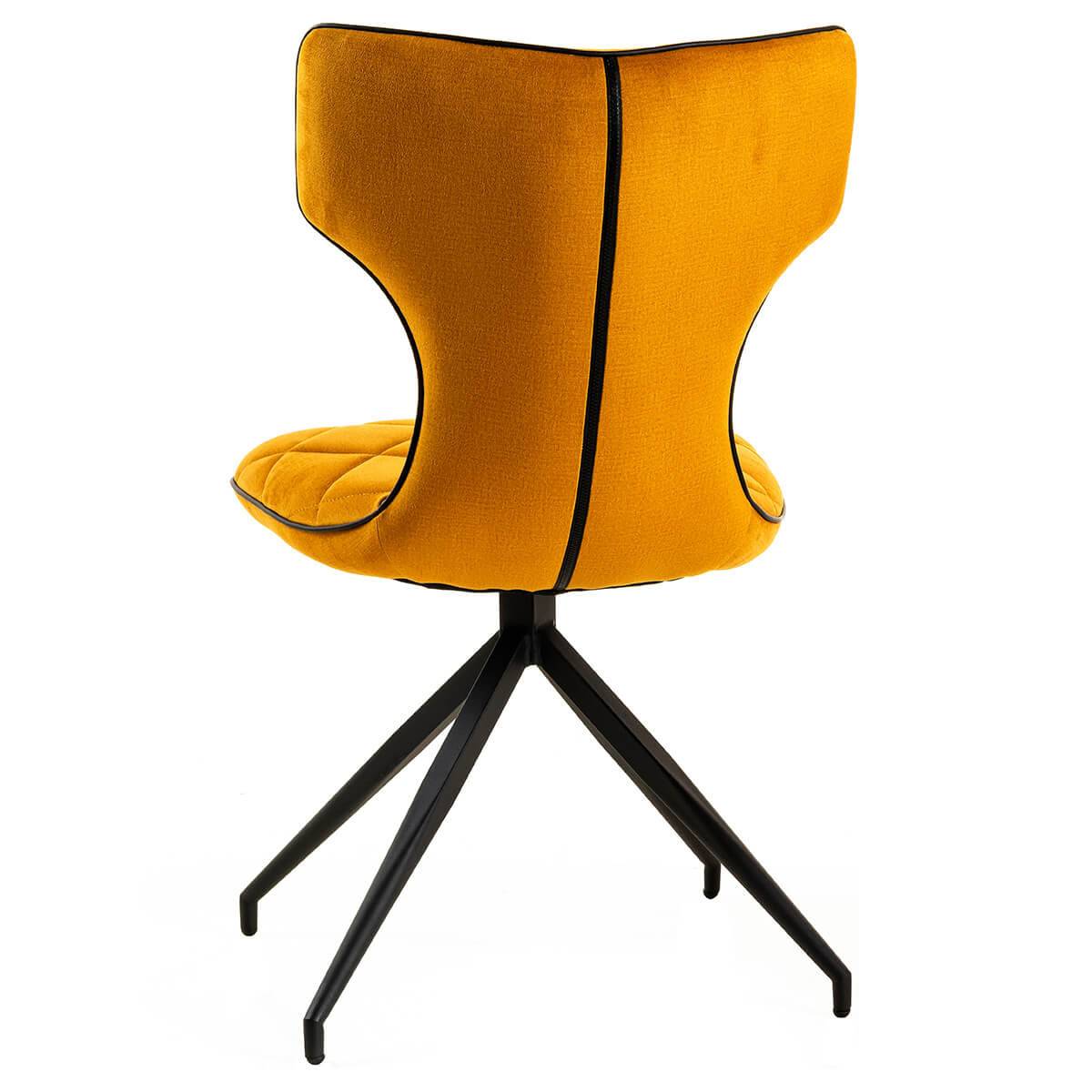 Lot de 6 Chaises Tissu Curry Surpiqures Carreaux - STYK - Image 4