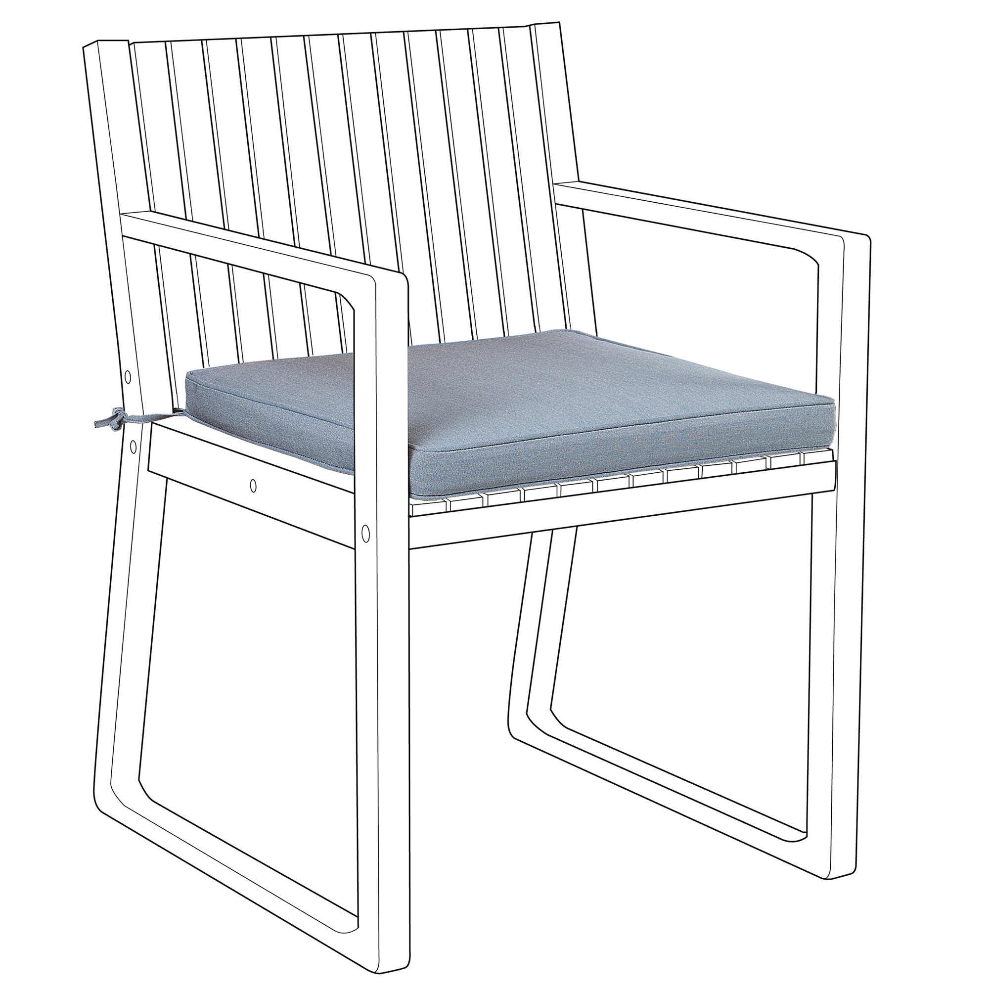 Beliani - Coussin d'Assise pour Chaise de Jardin 46 x 46 cm en Tissu Imperméable Bleu Beliani - Imagen 1