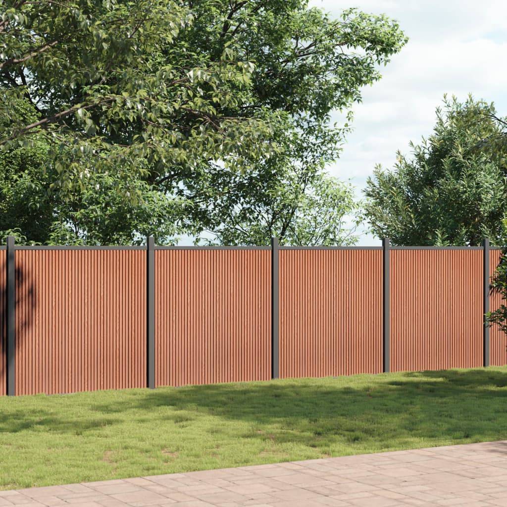 Panneau de clôture WPC marron 1391 x 186 cm - PANGIVO - Image 3