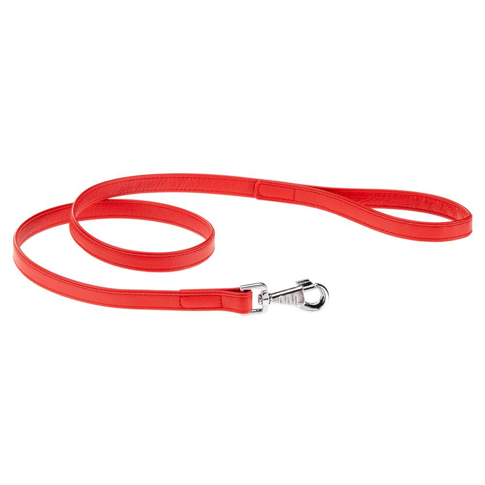 Ferplast - Laisse pour Chiens VOGUE G20/120, Cuir Véritable, Mousqueton en Métal, Rouge - Imagen 1